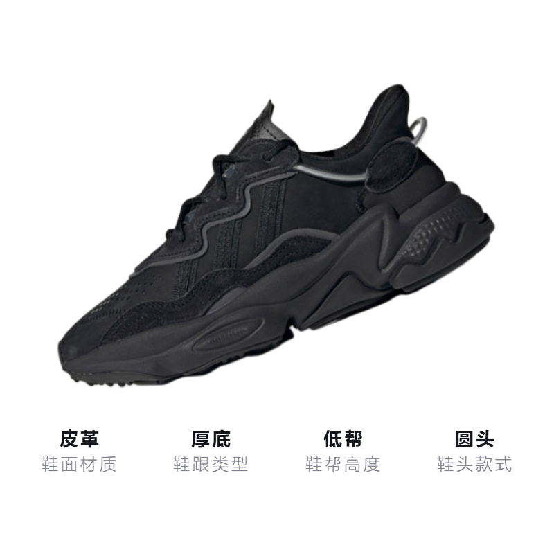 Мужские кроссовки adidas Ozweego (черные) — фото 3