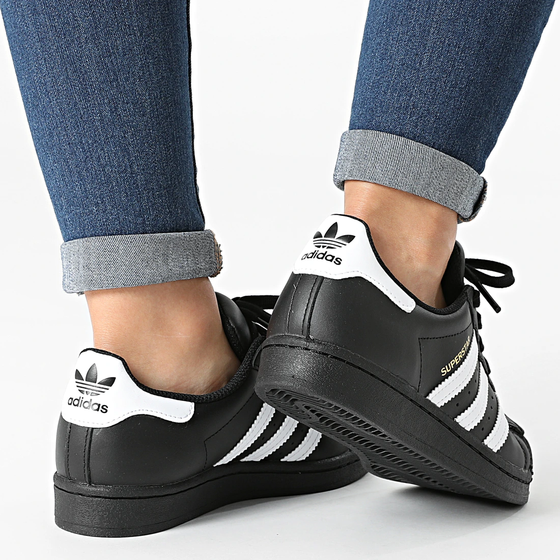 Детские кеды adidas originals SUPERSTAR J (черный) — 碳黑/白 — фото 5