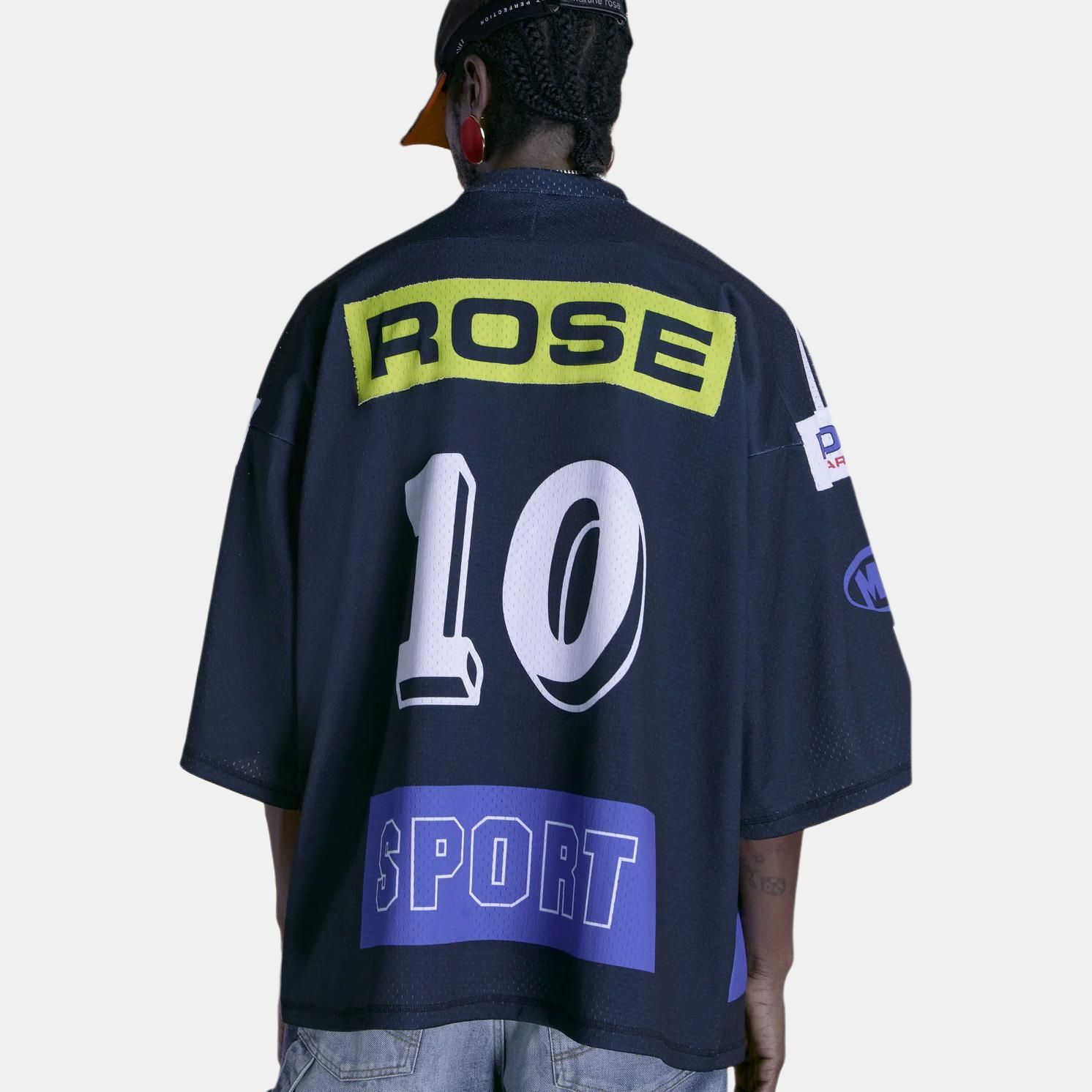 Мужская футболка Martine Rose Football Jersey (черная) — Черный — фото 5