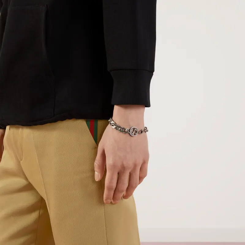 Мужские браслет Gucci Interlocking (серебряные) — фото 4