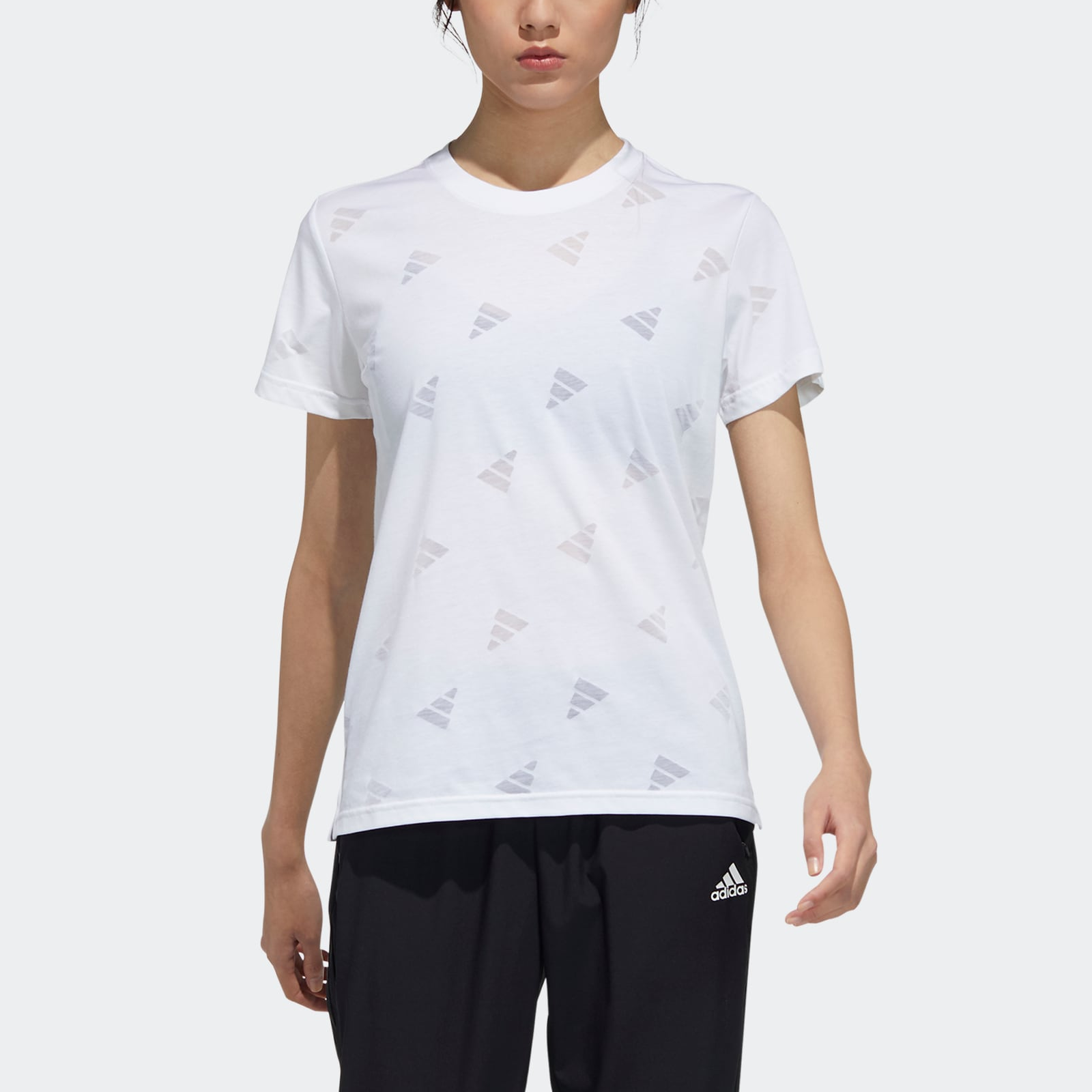 Женская футболка adidas Fi Tee Burnout Logo (белая) — фото 2