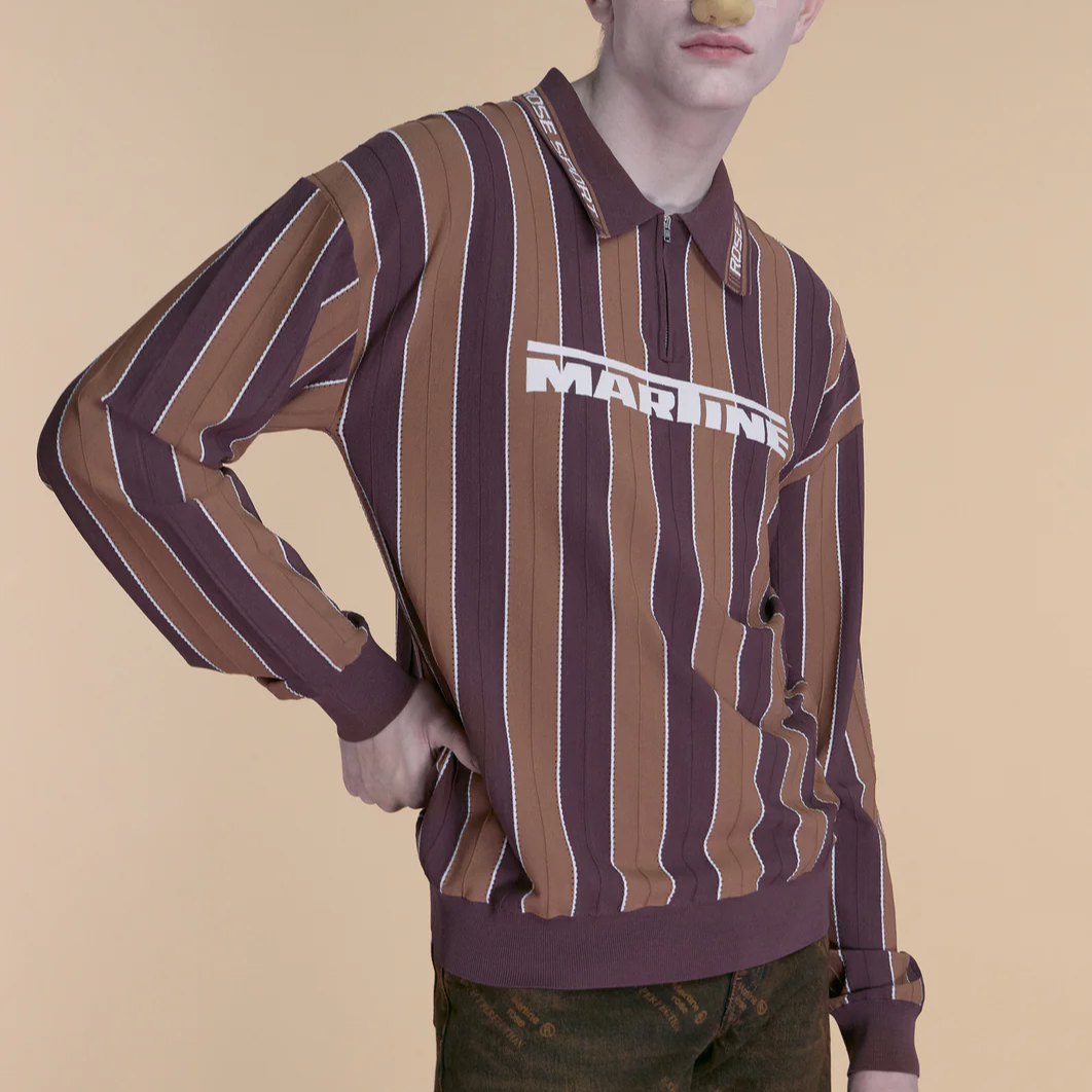 Поло Martine rose SS25 LogoPolo (коричневое) — Коричневый — фото 4