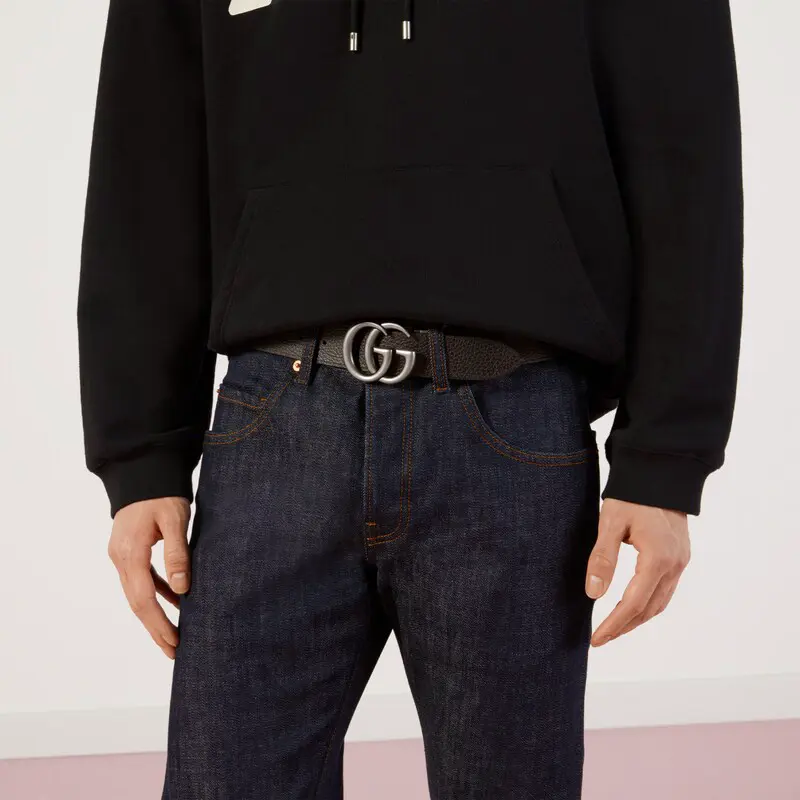 Ремень Gucci GG Marmont G 3.7cm (черный) — фото 7