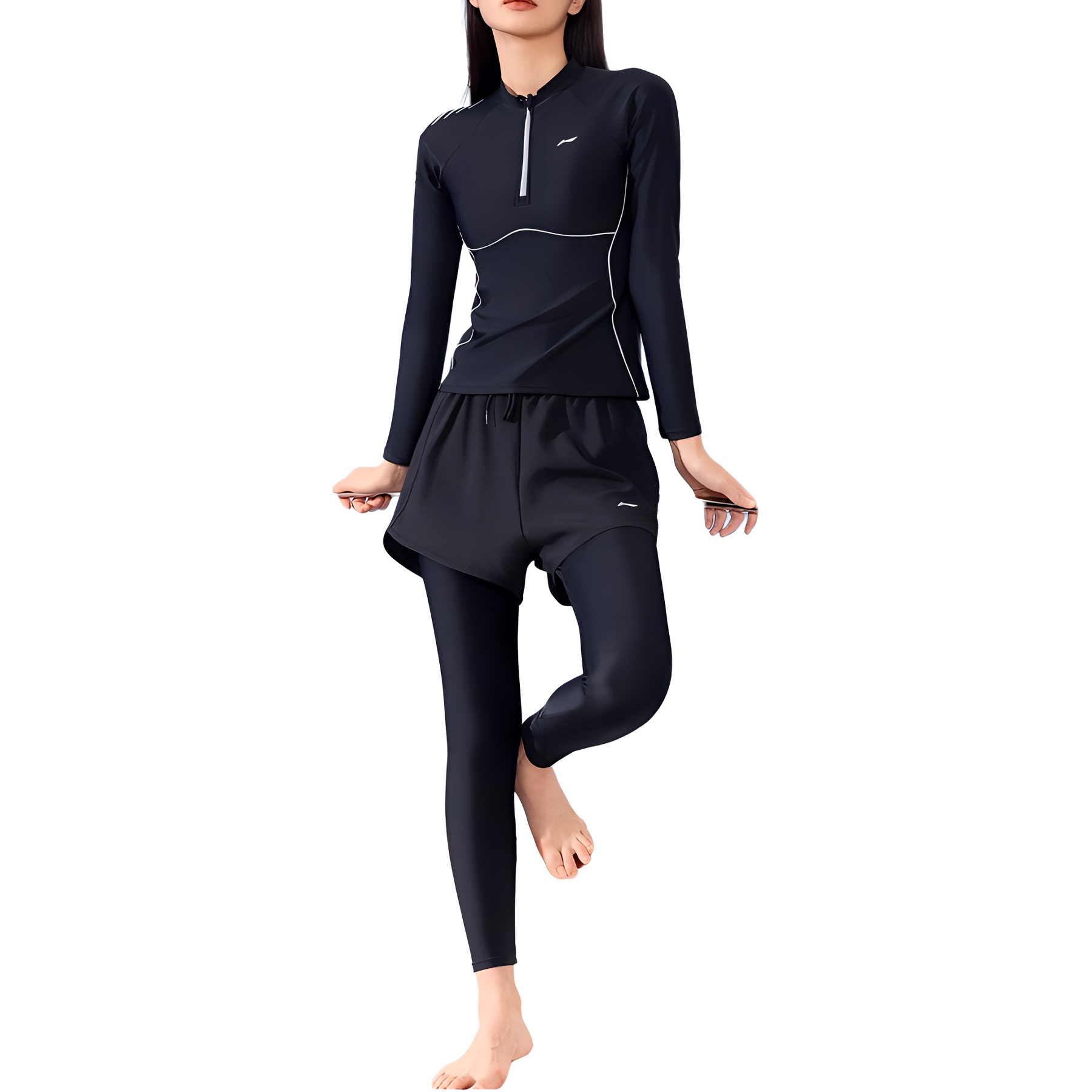 Li Ning Swimsuit Set Women’s Infinity Space Black