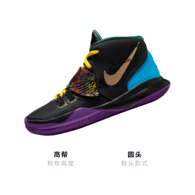 Высокие кроссовки Nike Kyrie 6 (черные) — фото 3