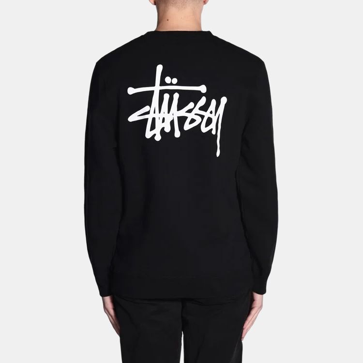 Худи Stussy Basic Crew hoodie (черный) — фото 4