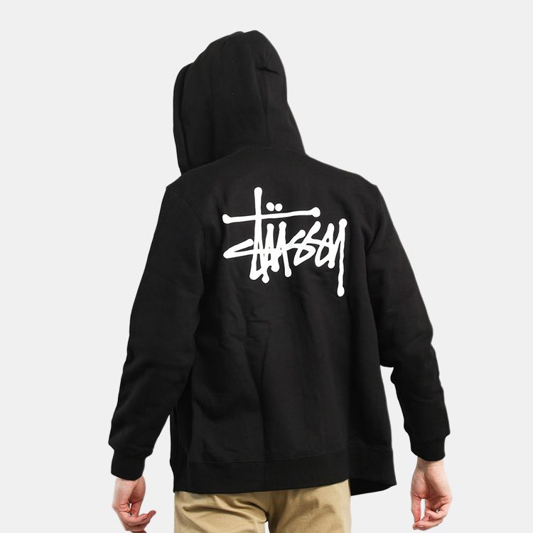 Худи Stussy BASIC ZIP HOOD (черное) — фото 12