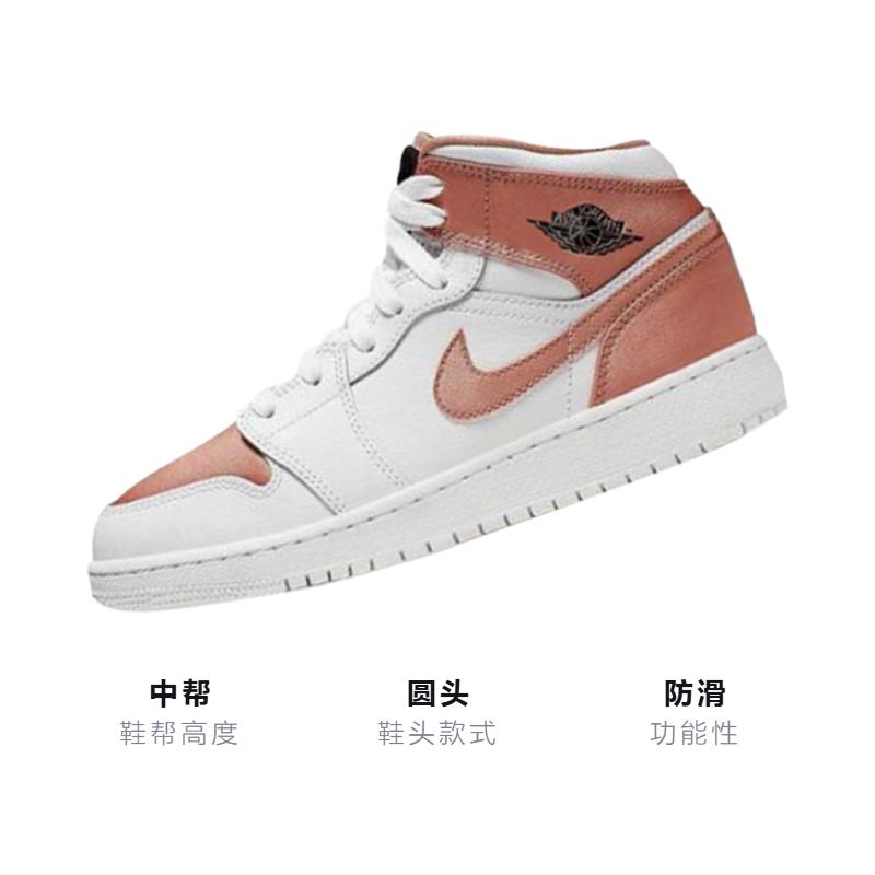 Унисекс кеды Jordan JordanAir Jordan 1 Mid GS (розовое золото) — фото 3