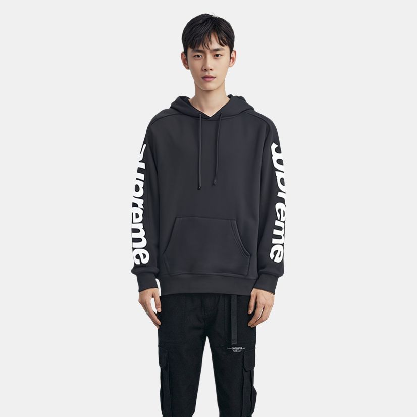 Худи Supreme SS18 Sideline Hooded Sweatshirt Black (черный) — фото 3