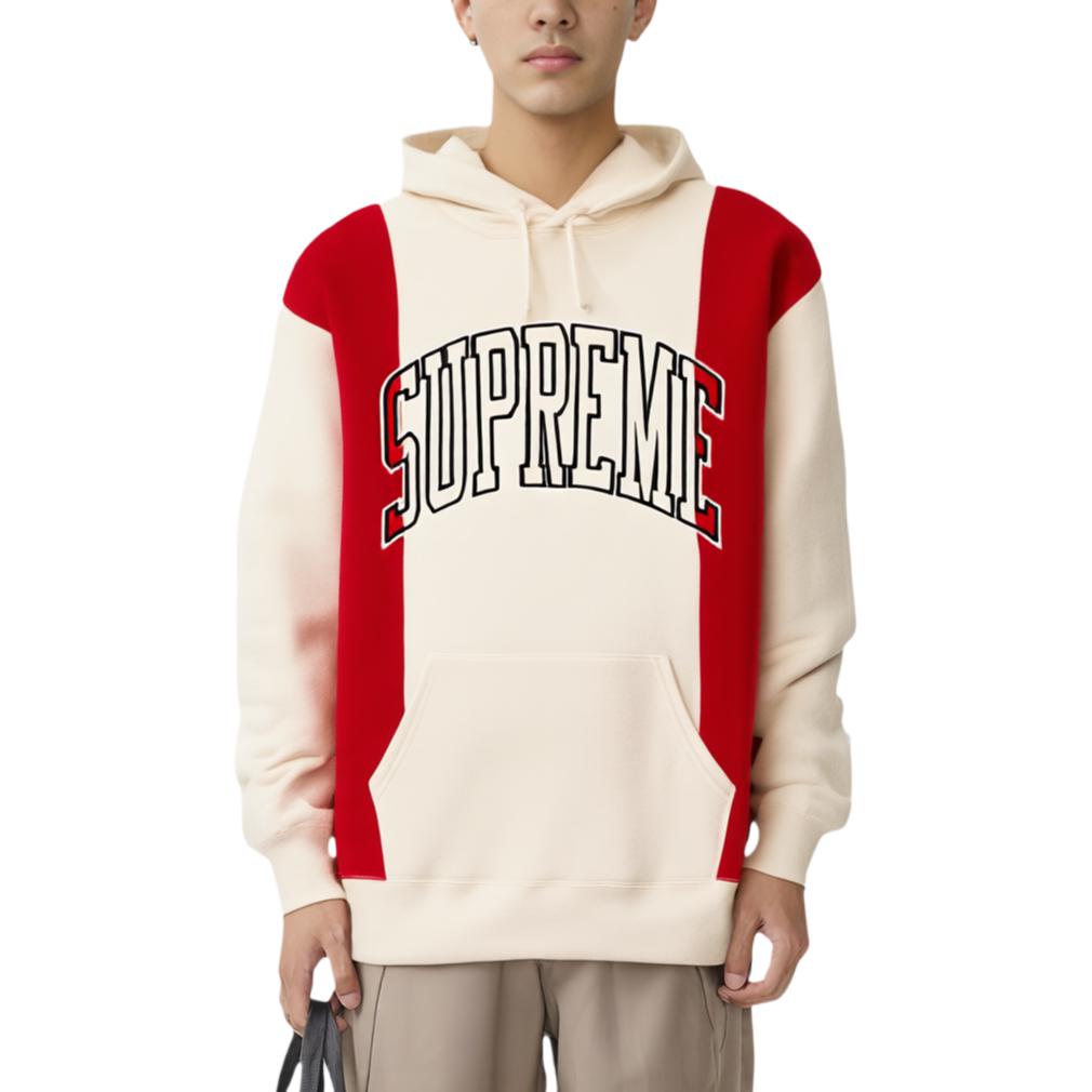 Худи Supreme FW19 Week 4 Paneled Arc Hooded Sweatshirt (бежевое) — фото 2