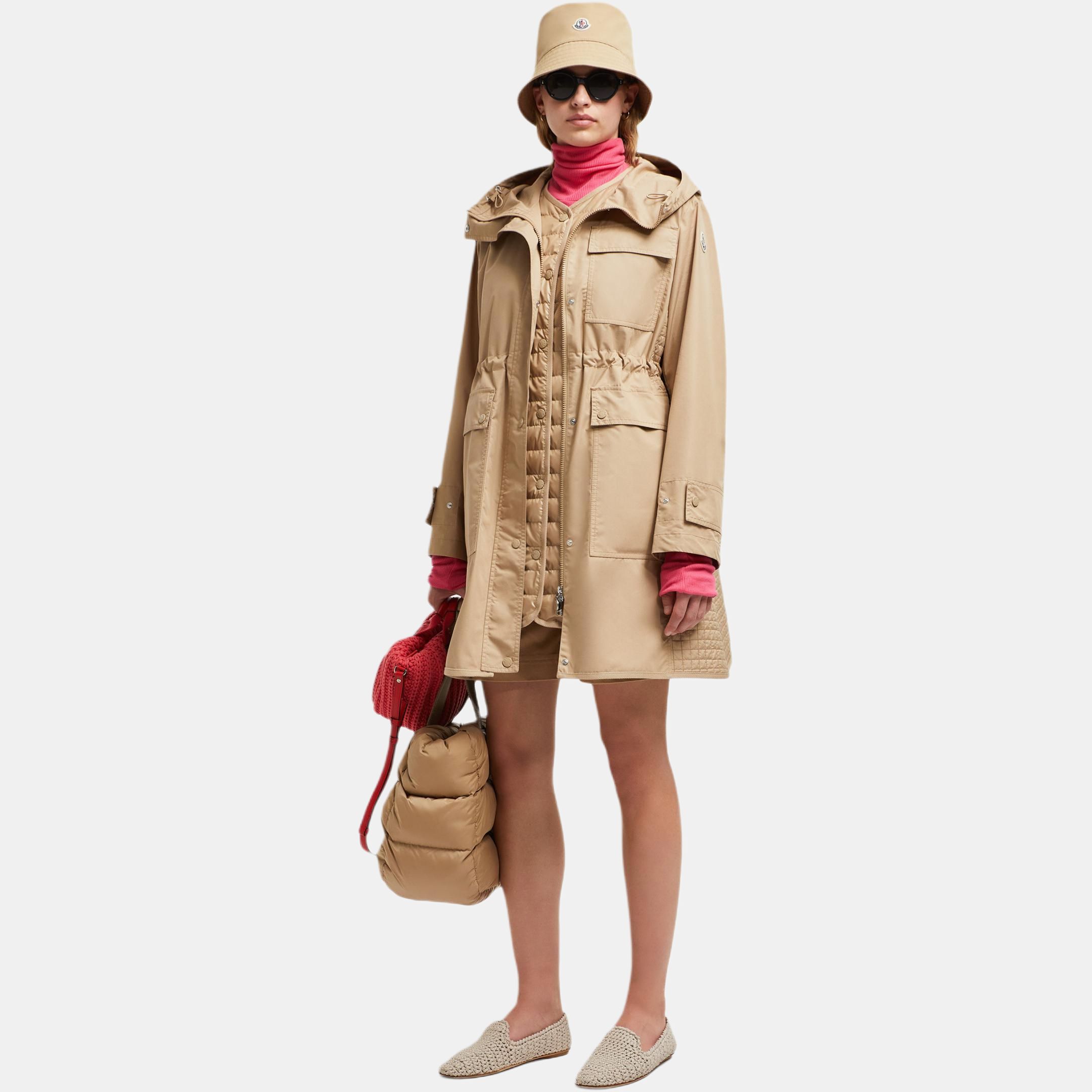 Женская куртка Moncler (светло-коричневая) — фото 2
