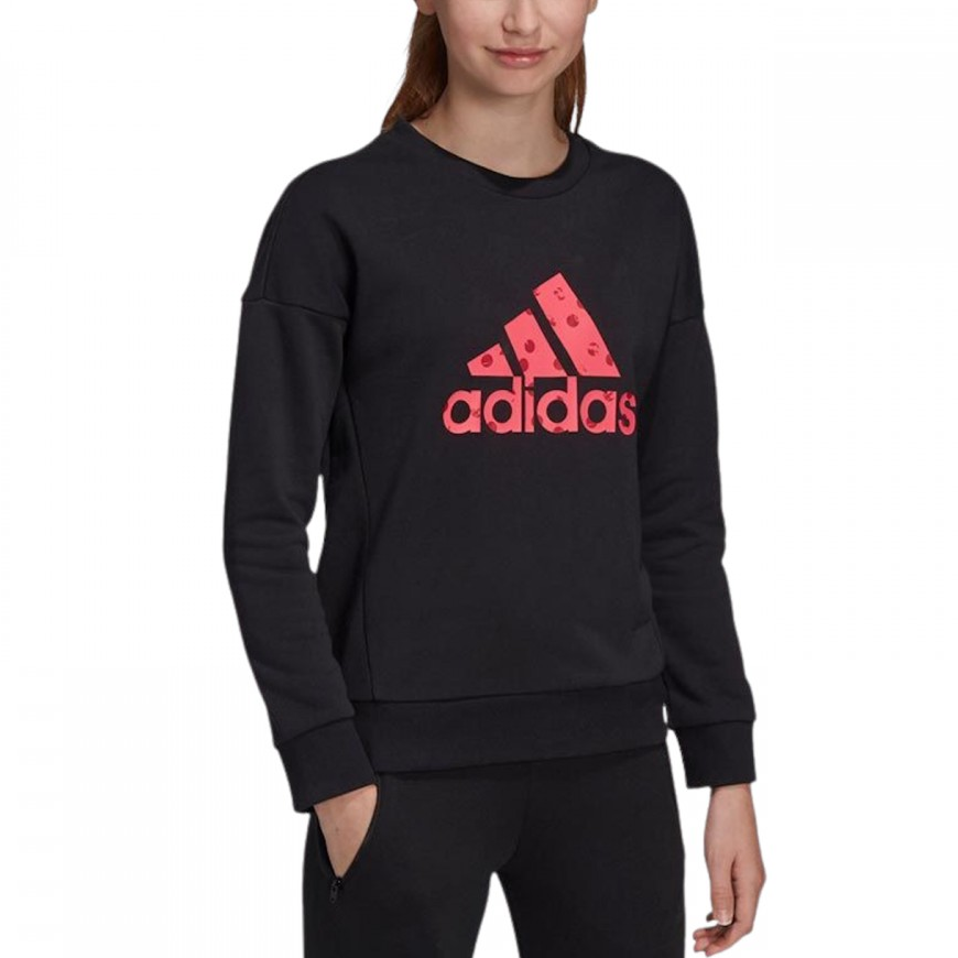 Женское худи adidas Сrewneck (черное) — фото 3