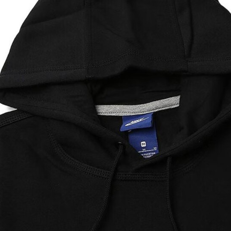Nike Logo Embroidery Drawstring Sweatshirt Training Fleece Lined Straight Fit Pants Casual Sportswear Men’s Black