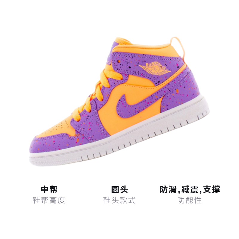 Кроссовки Jordan Air Jordan 1 (розовыйфиолетовый) — фото 3
