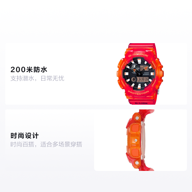 Мужские часы Casio G-Shock (полупрозрачные красные) — фото 2