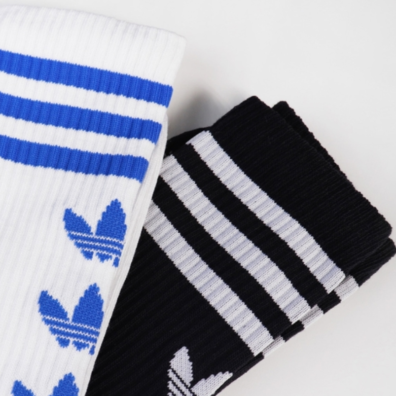 Adidas Originals Blue TRE Crew Socks Unisex 2 Pack Black/White