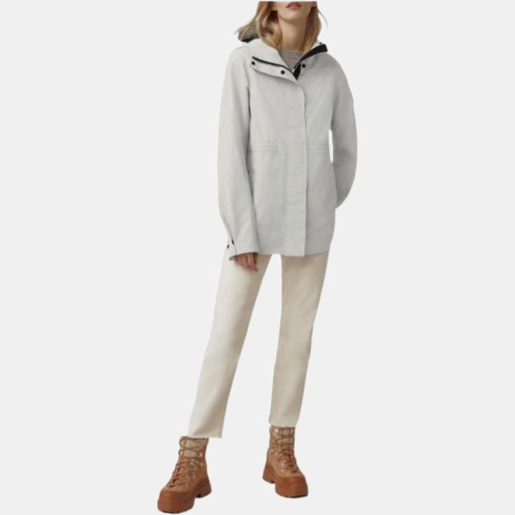 Женская куртка Canada Goose Black Label Logo (серебристо-березовая) — фото 5