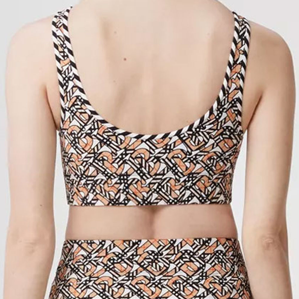Burberry SS22 Women’s Printed Full Pattern Two-piece Swimsuit White