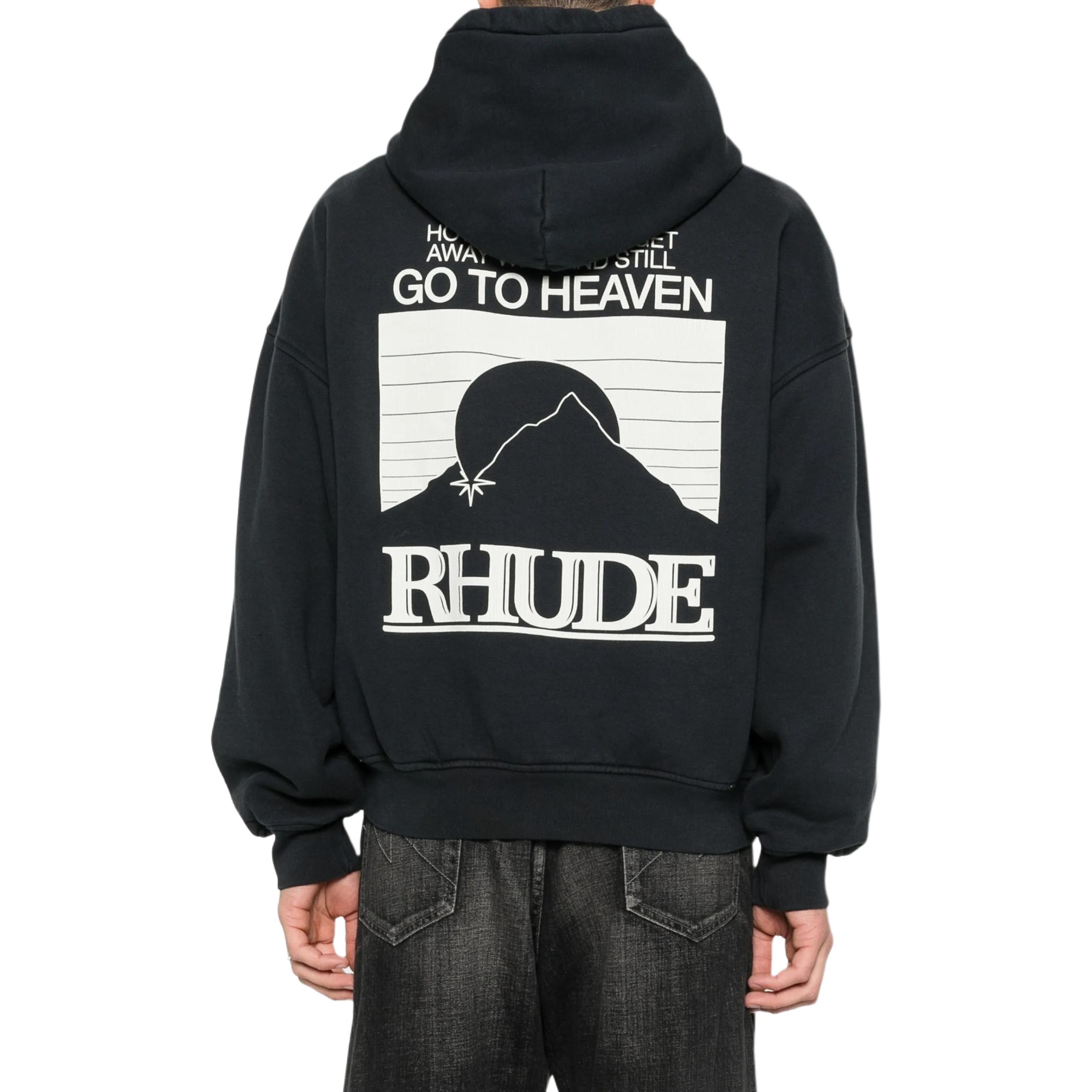 Мужское худи RHUDE Logo hoodie (черный) — фото 2