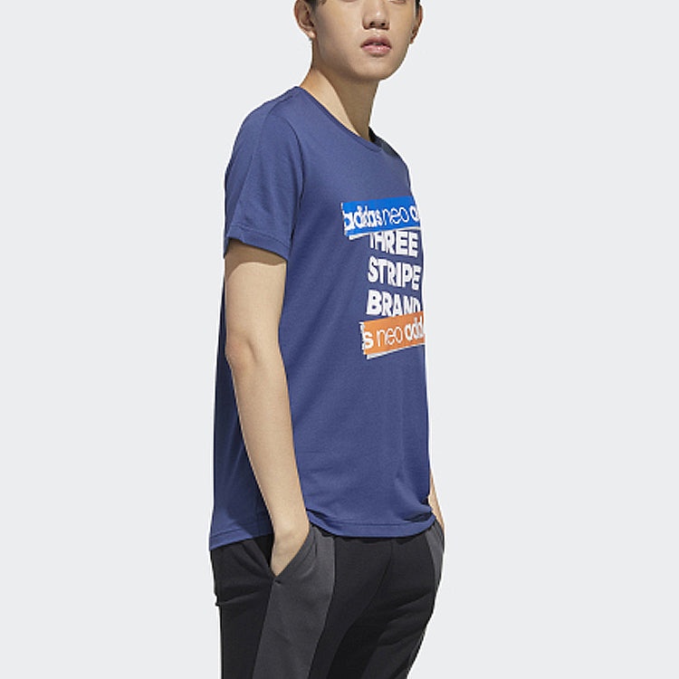 Мужская футболка adidas neo (синяя) — фото 5