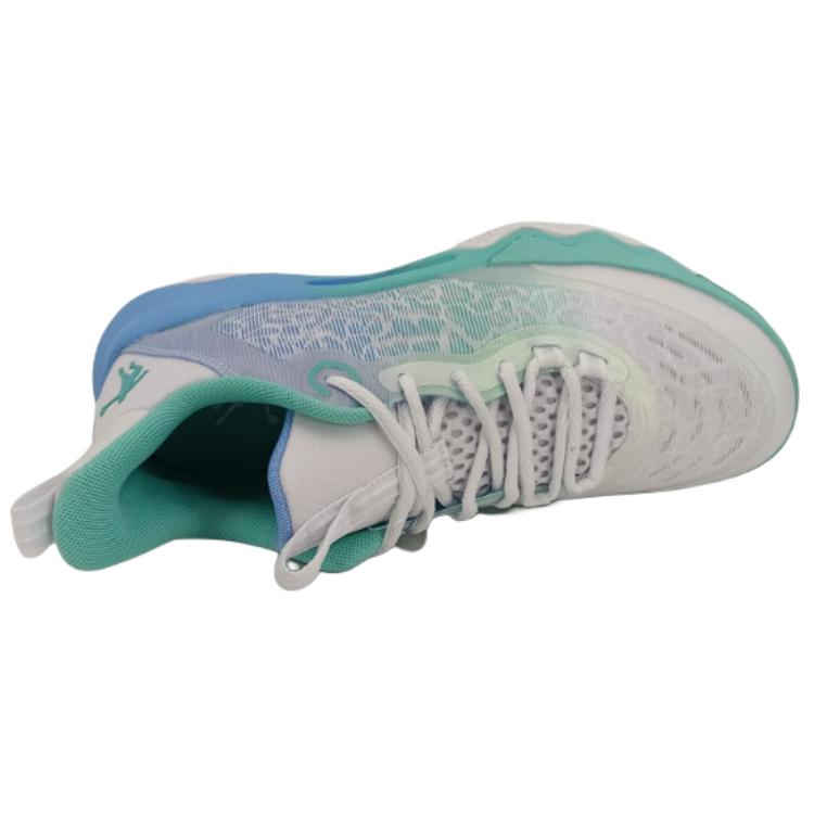 QIAODAN Wind Blade 4 TEAM Slip Resistant Slip Resistant Low top Basketball Shoes Men’s Blue White