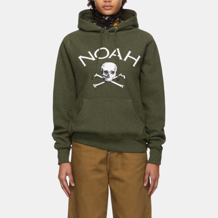 Худи NOAH Nyc Jolly Roger Hoodie Olive Heather (оливковый) — фото 3