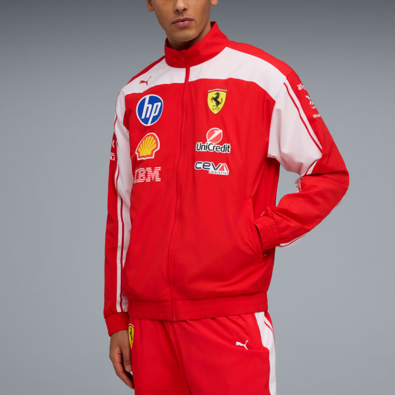 Мужская куртка PUMA × Ferrari REPLICA DRIVERS AUTHENTIC Scuderia Ferrari HP 2026 (красно-белая) — фото 3
