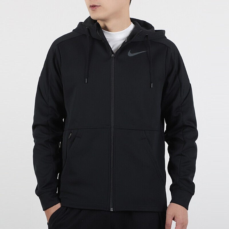 Мужская куртка Nike Therm logo (черная) — фото 4