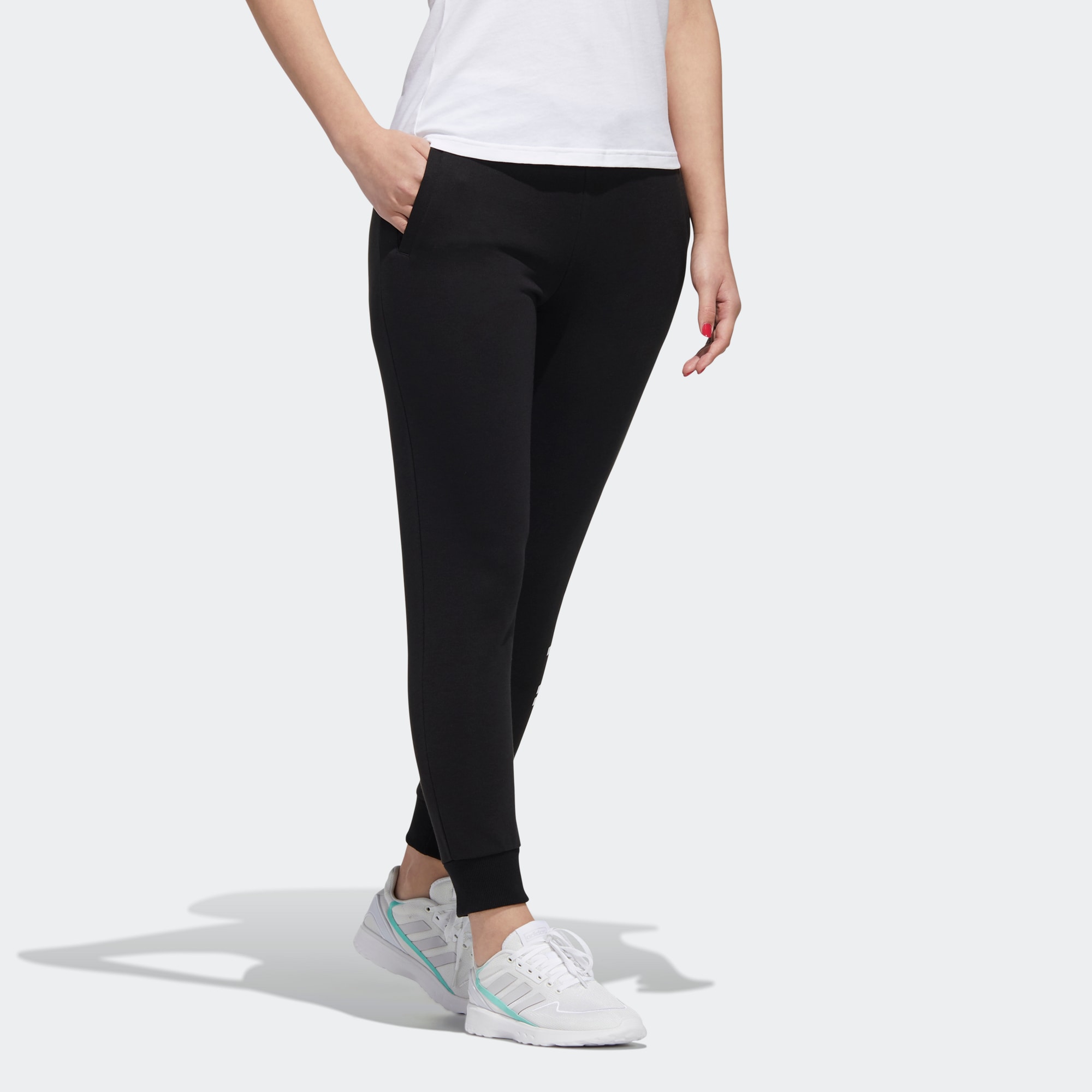 Женские штаны adidas neo Logo (черные) — фото 6