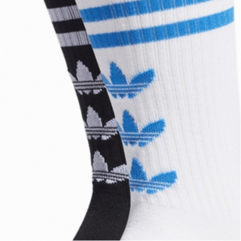 Adidas Originals Blue TRE Crew Socks Unisex 2 Pack Black/White