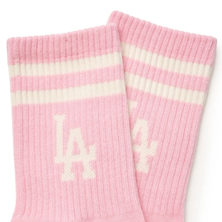 MLB Los Angeles Dodgers Crew Socks Unisex 1 Pack Hemp Pink
