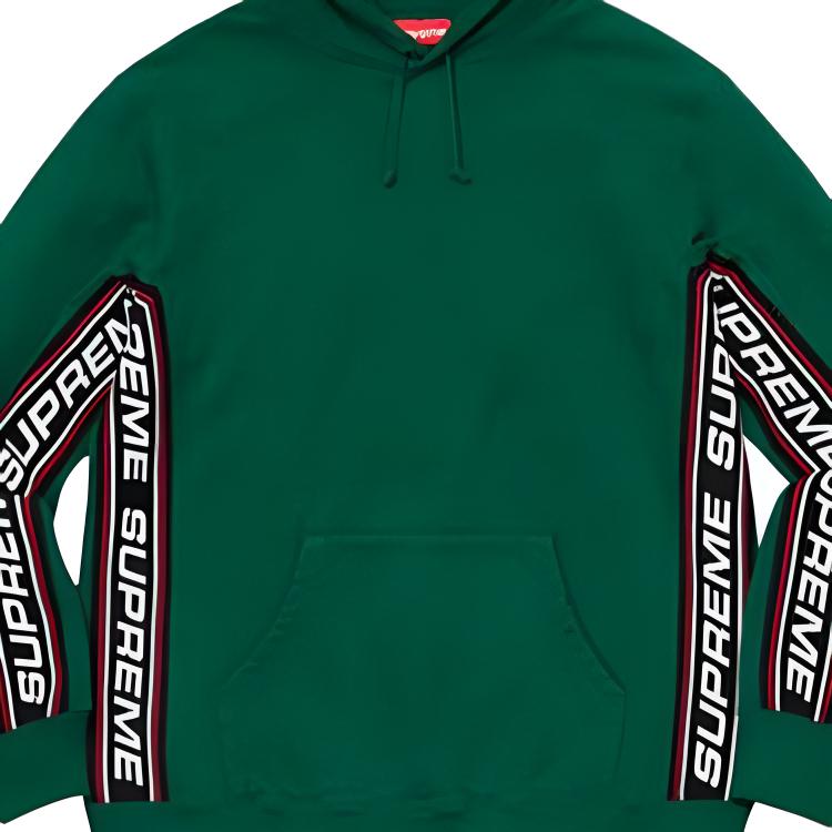 Худи Supreme FW19 Week 3 Text Rib Hooded Sweatshirt Logo (зеленый) — фото 4