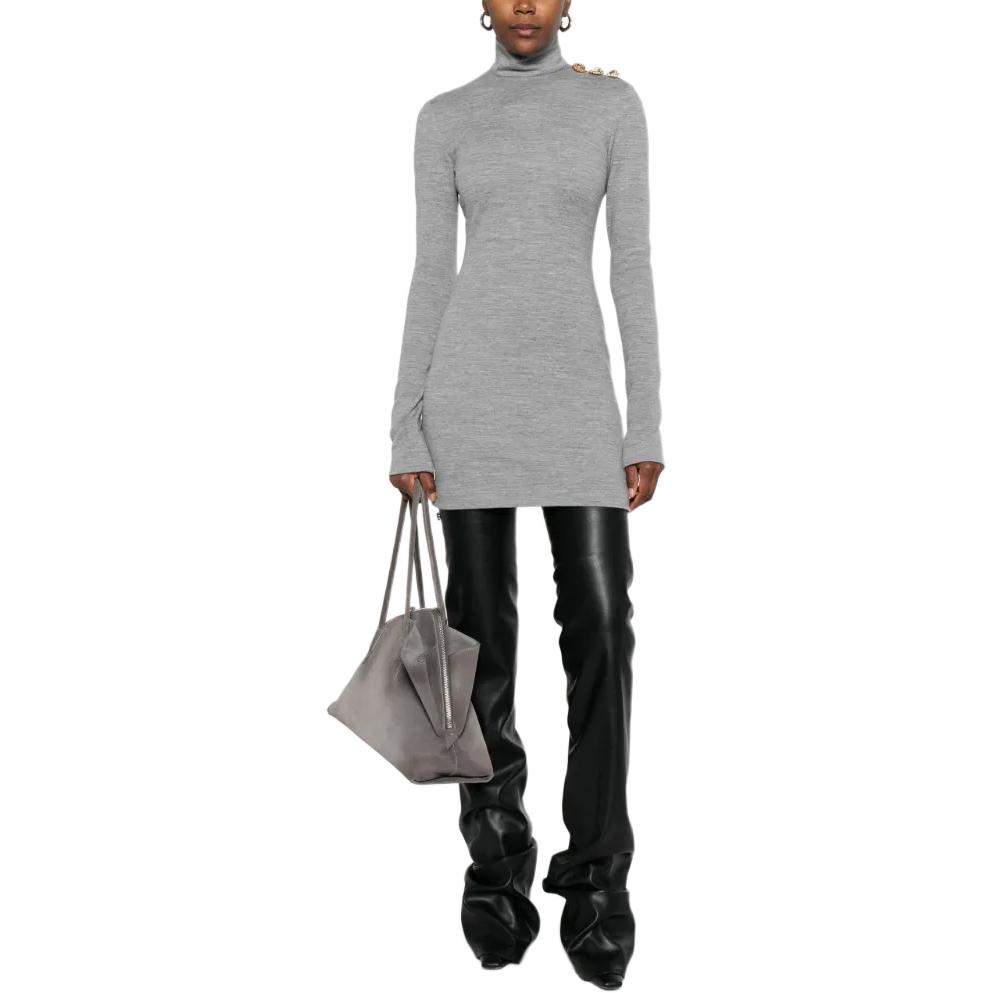 Женское платье BALMAIN FF0R8895JL17-9AD (черное) — фото 4