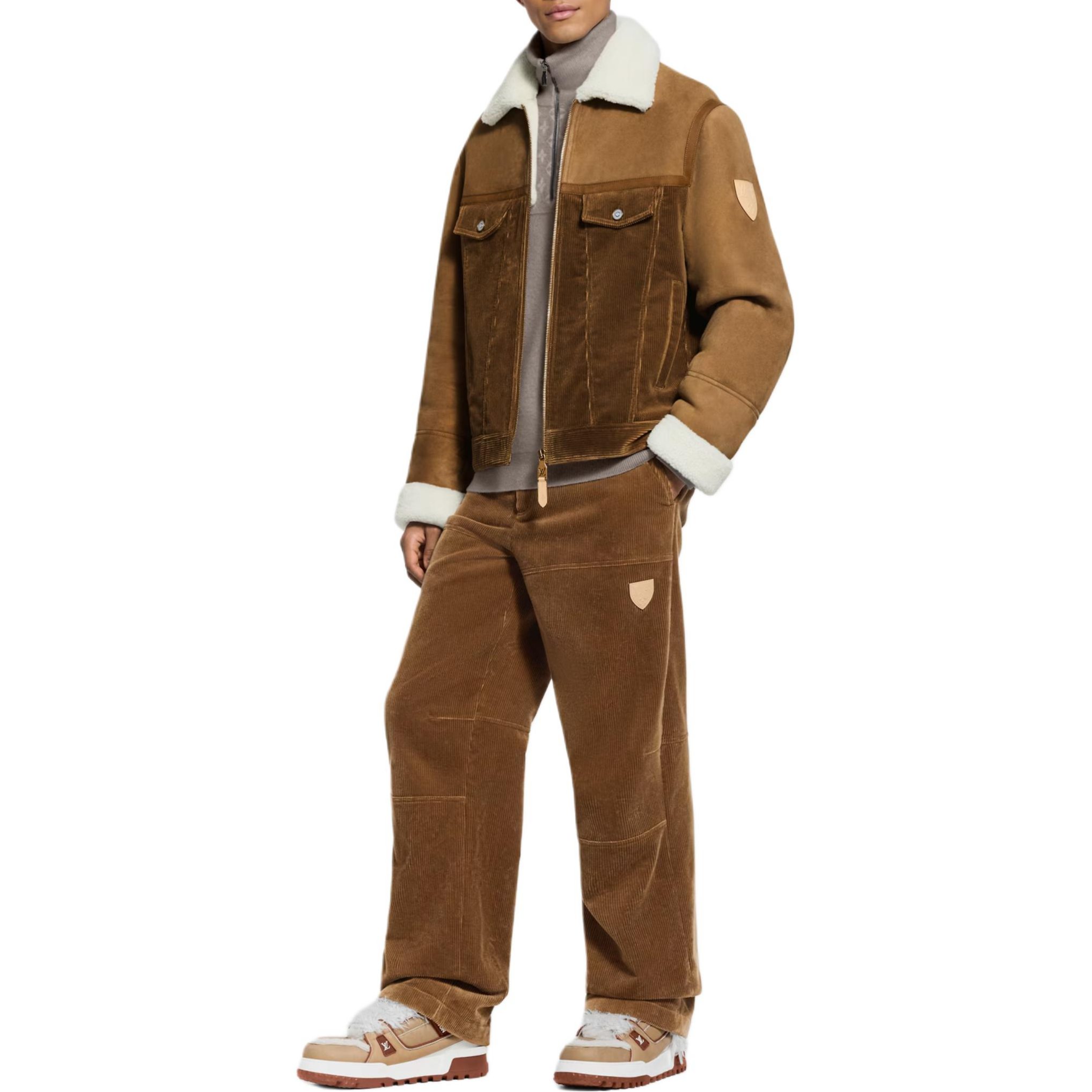 Мужские штаны Louis Vuitton LOUIS VUITTON SS26 SKI (коричневые) — фото 4