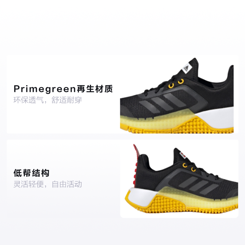 Кроссовки LEGO x adidas Sport J (черно-желтые) — фото 2