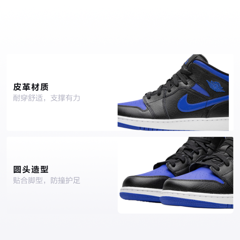 Кеды Jordan JordanAir Jordan 1 Mid (черно-синий) — Чёрныйсиний — фото 2
