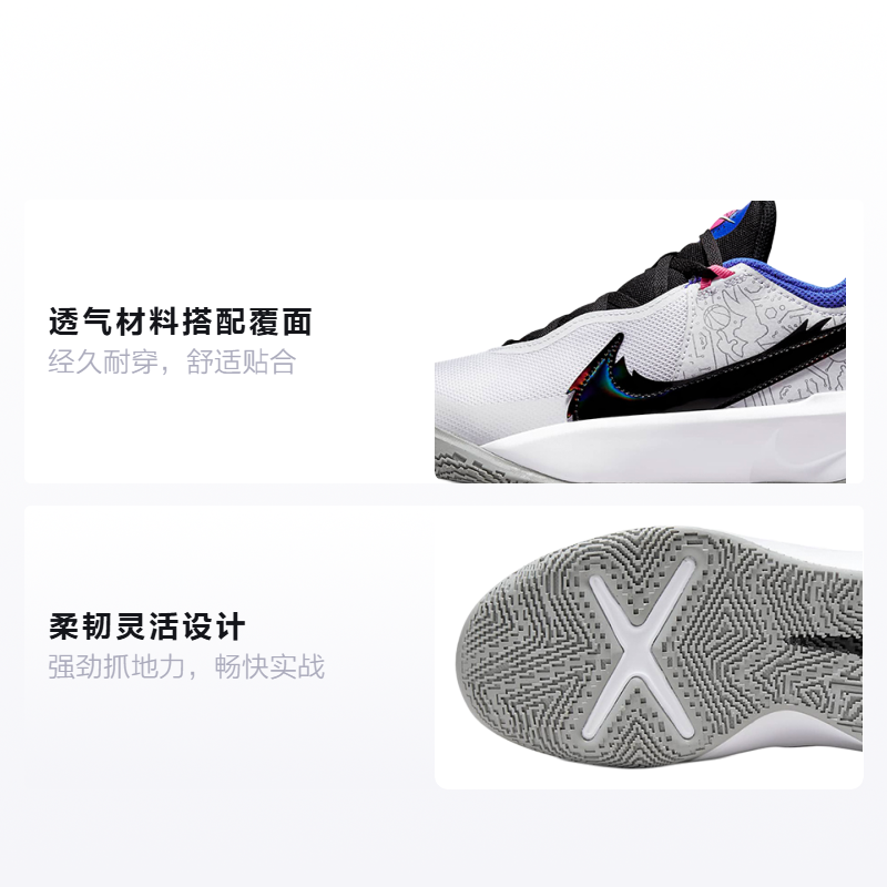 Кеды Nike × Space Jam Team Hustle D 10 SE GS (бело-черно-синие) — фото 2