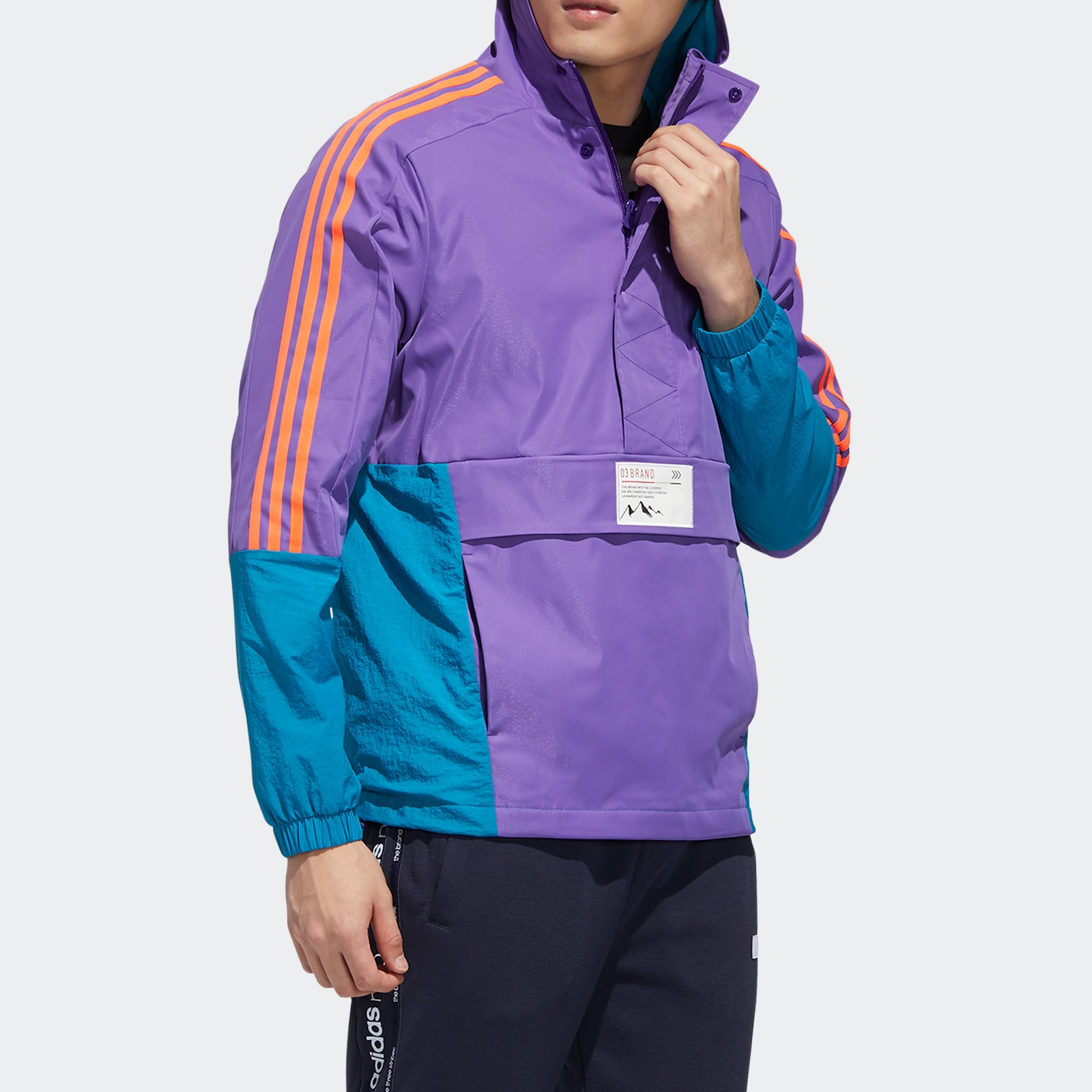 Мужская куртка adidas neo (фиолетовая) — фото 4