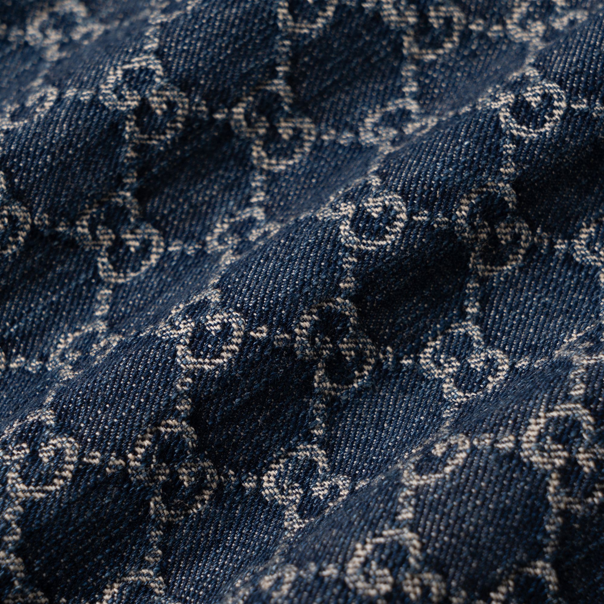 Мужская куртка Gucci Denim Logo (синяя) — фото 3