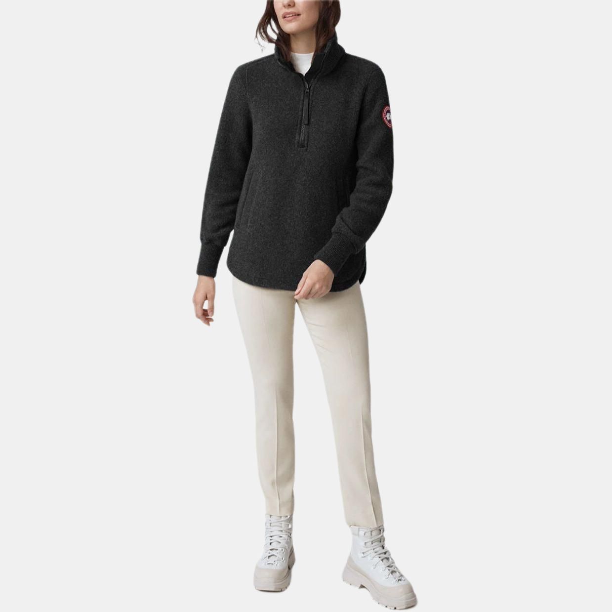 Женский свитер Canada Goose Severn ½ Zip Sweater Kind Fleece Logo (черный) — фото 3