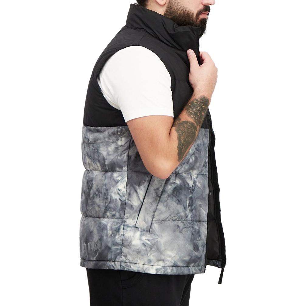 Мужская куртка adidas Tiedye Dwn Vest (черно-серый сплит) — фото 6