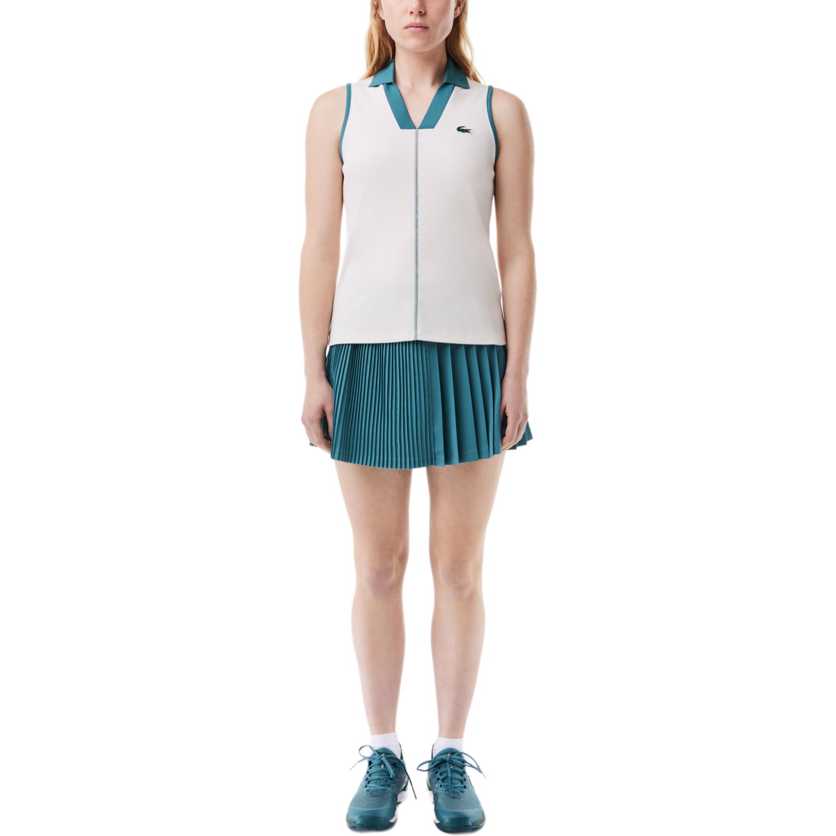 LACOSTE Embroidered-logo Pleated Miniskirt