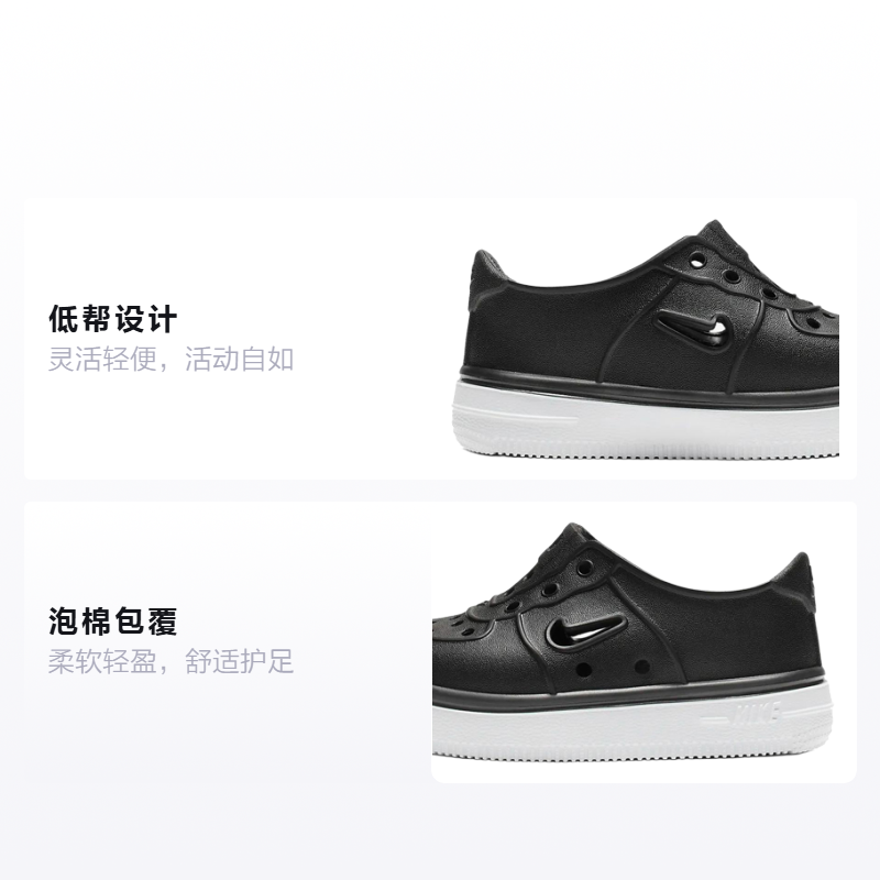 Детские кеды Nike Air Force 1 (черный) — Чёрный — фото 2