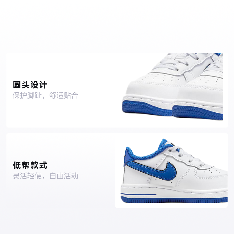 Кроссовки Nike Air Force 1 LV8 (бело-синий) — фото 2