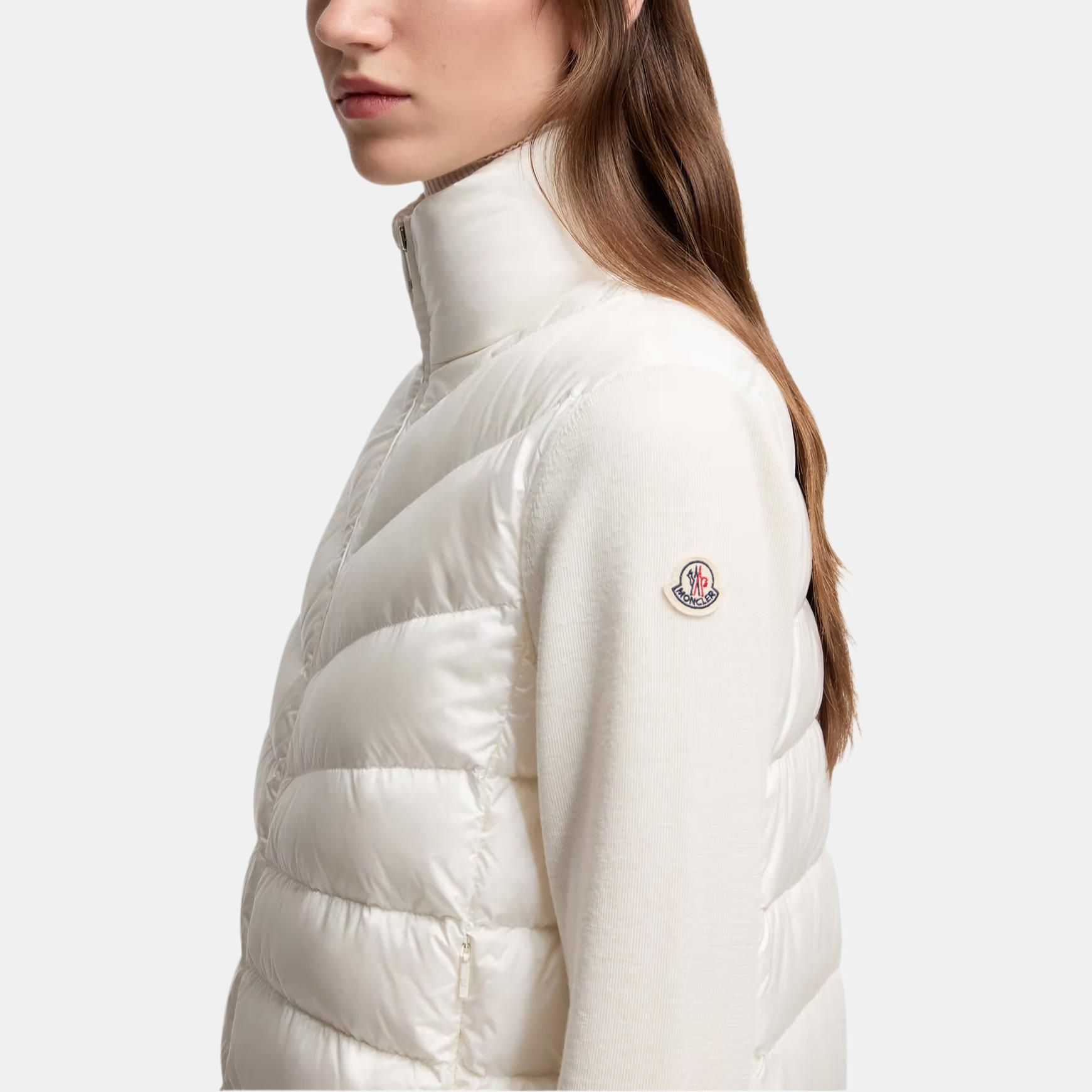 Женская куртка Moncler Padded Corduroy CARDIGAN FW24 Padded (белая) — фото 4
