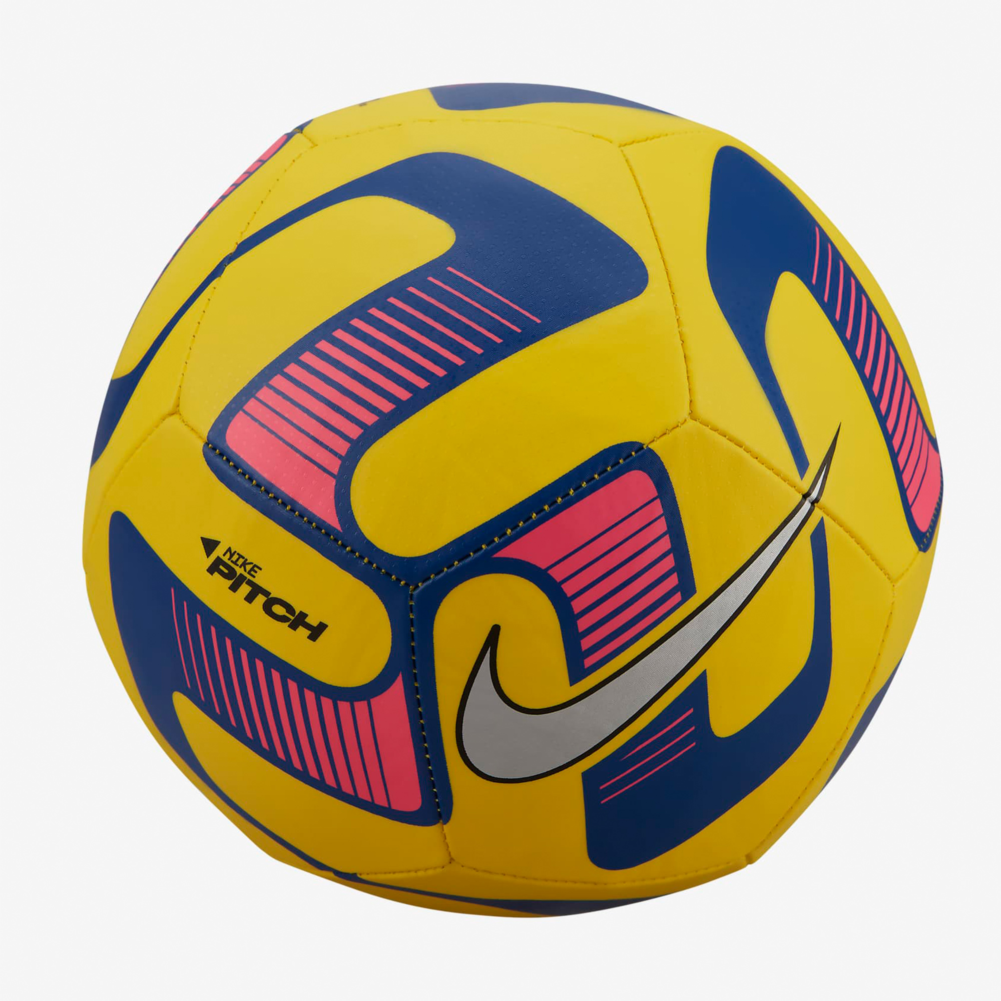Nike Size 5 Ball Soccer Ball PVC Hand Stitched Soccer Ball Unisex Yellow, Old Royal, Metal Silver