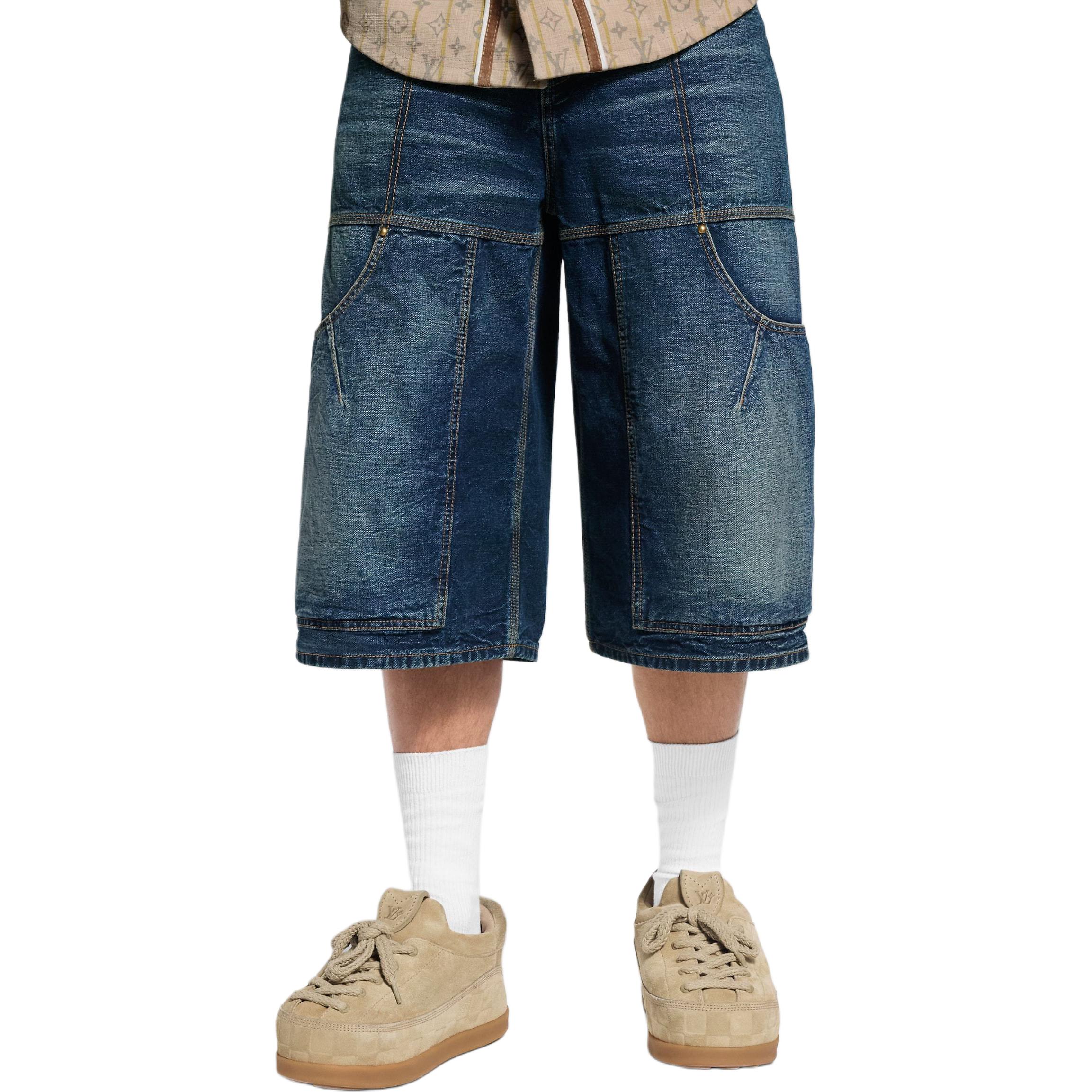 Мужские шорты Louis Vuitton x Nigo Denim Shorts (голубые) — фото 4