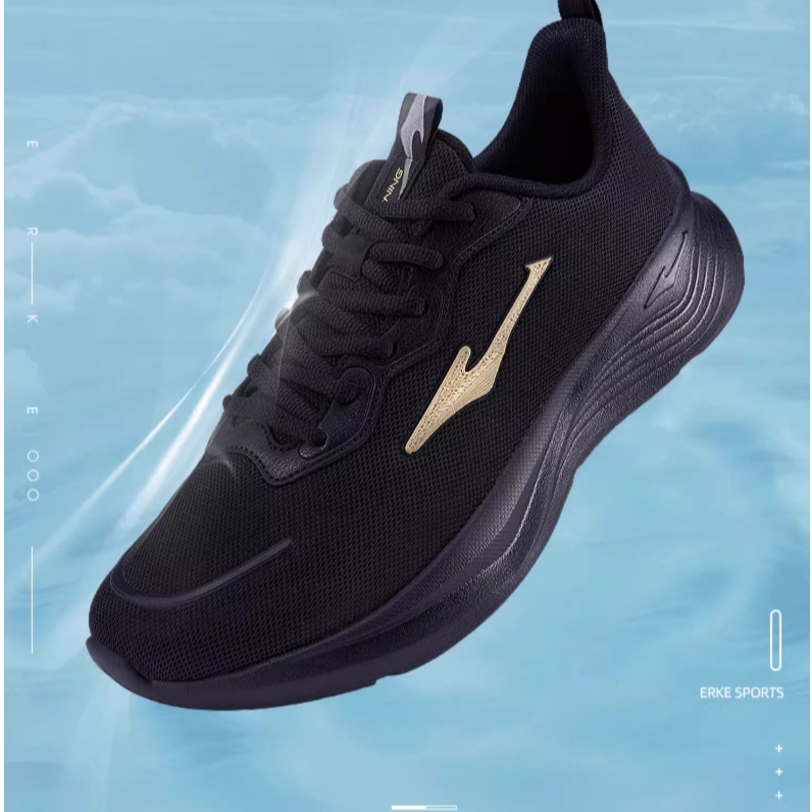 Erke Running Shoes Men’s Low Top Black