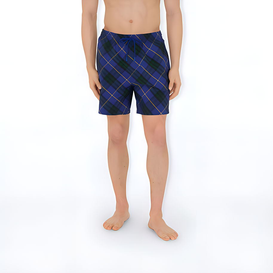 Burberry Checked Drawstring Swim Shorts