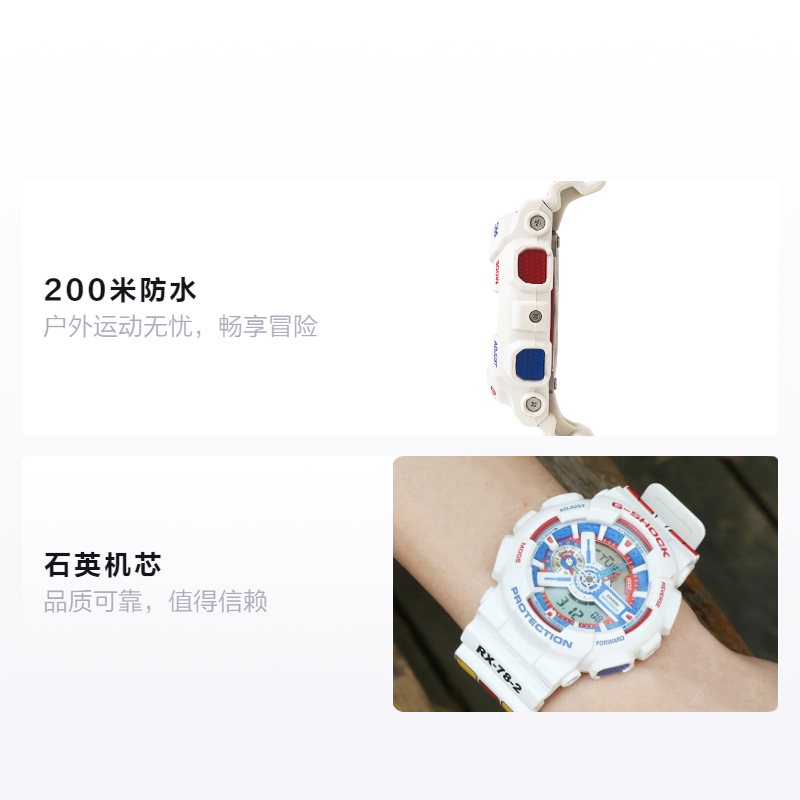 Мужские часы Casio G-Shock 40 RX-78-2 (синий циферблат) — фото 2